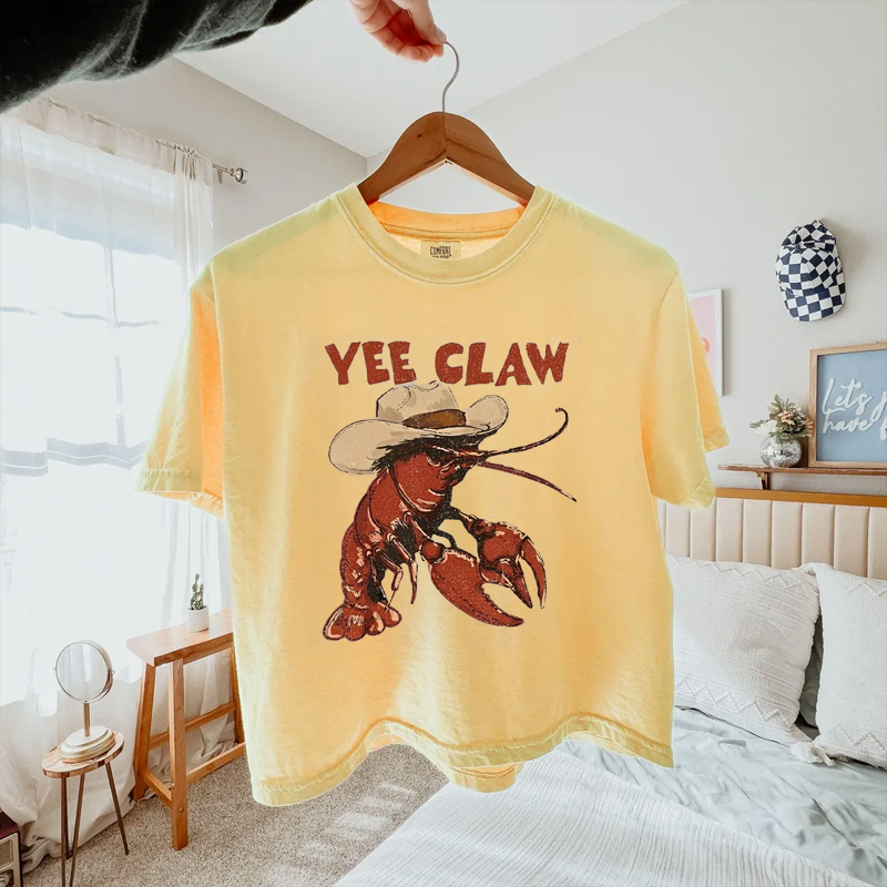  Lobster Cowboy Yee Claw Funny Western T-Shirt