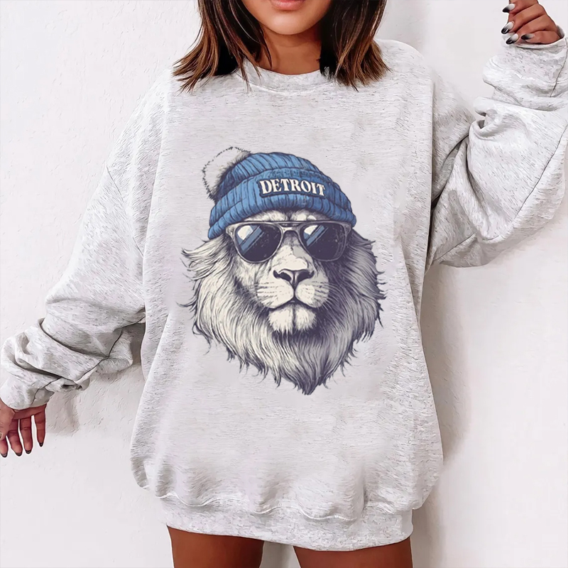 Retro Style Detroit Football Sweatshirt