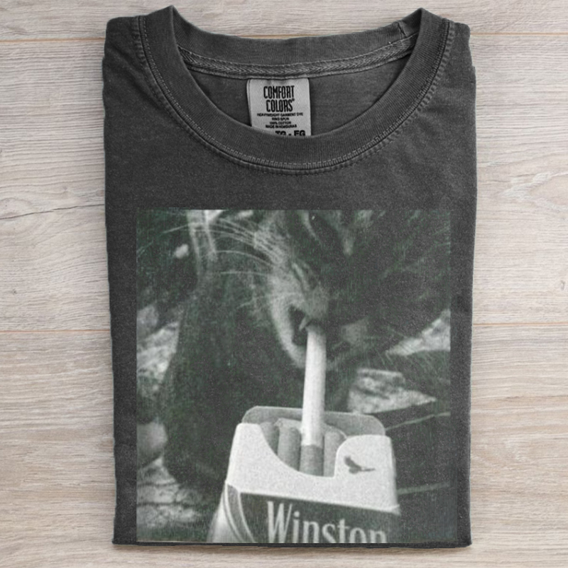 Vintage Cat Smoking T-shirt