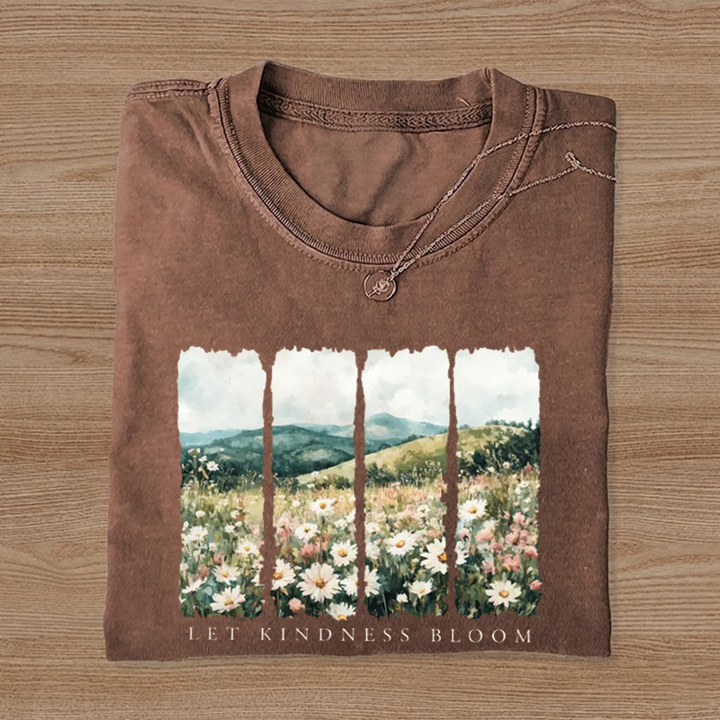 Let Kindness Bloom Be Cool Be Kind Retro Flower T-Shirt