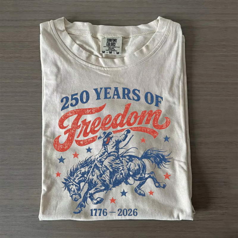 Retro 250 Years of Freedom Cowboy Horse T-Shirt