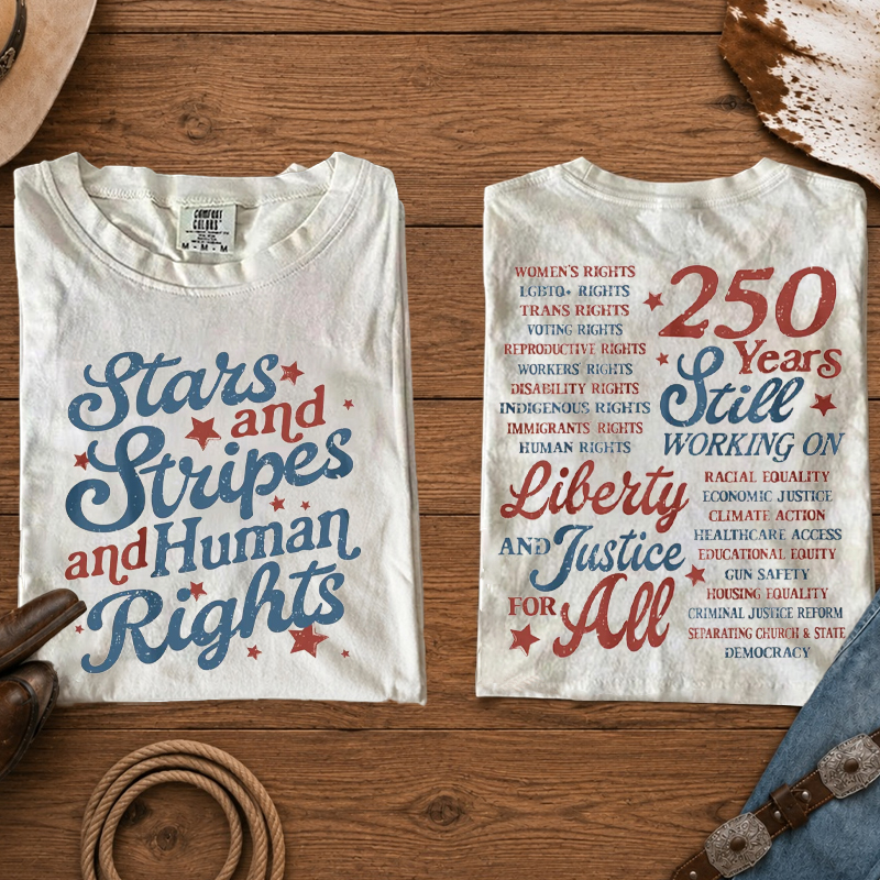 Stars and Stripes And Human Rights T-Shirt