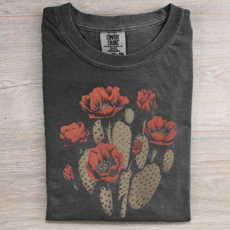 Cactus Flower Boho Desert Vintage Western T-Shirt