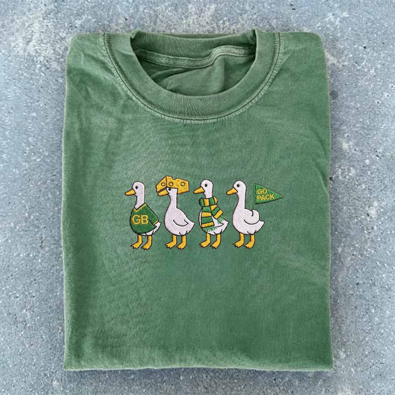 Embroidered Silly Goose Green Bay Football T-shirt