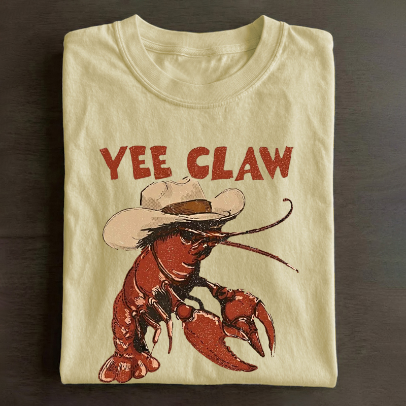 Lobster Cowboy Trendy Yee Claw Western Beach T-Shirt