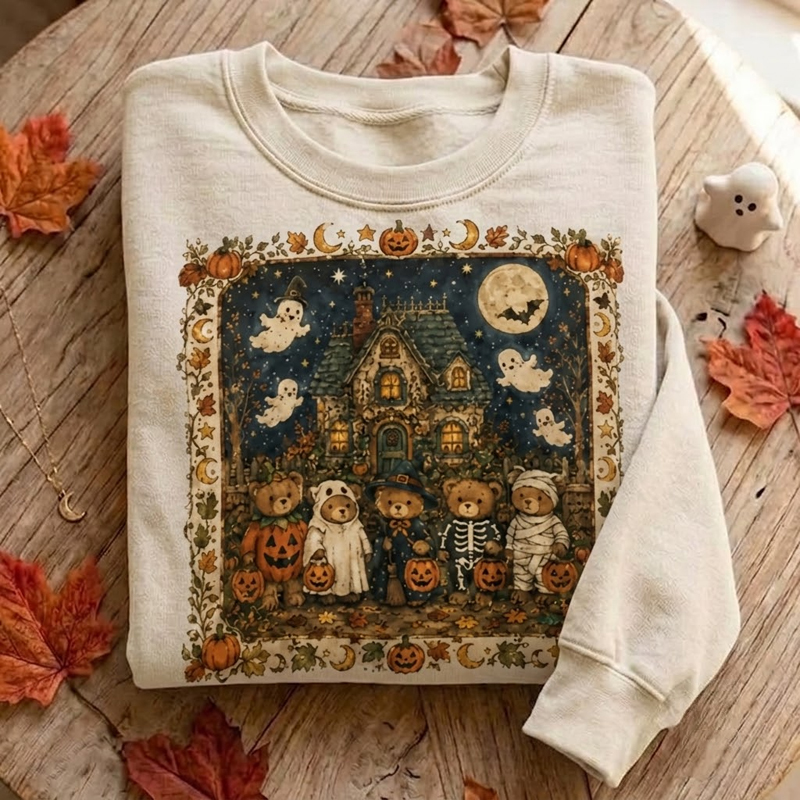 Vintage 90s Halloween Bear Sweatshirt
