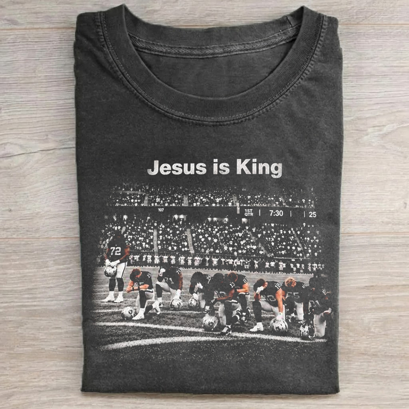 Vintage Jesus Is King Las Vegas Pray Football T-shirt