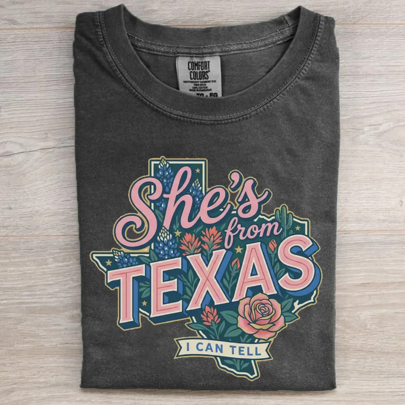 She's From Texas Retro Texas T-Shirt