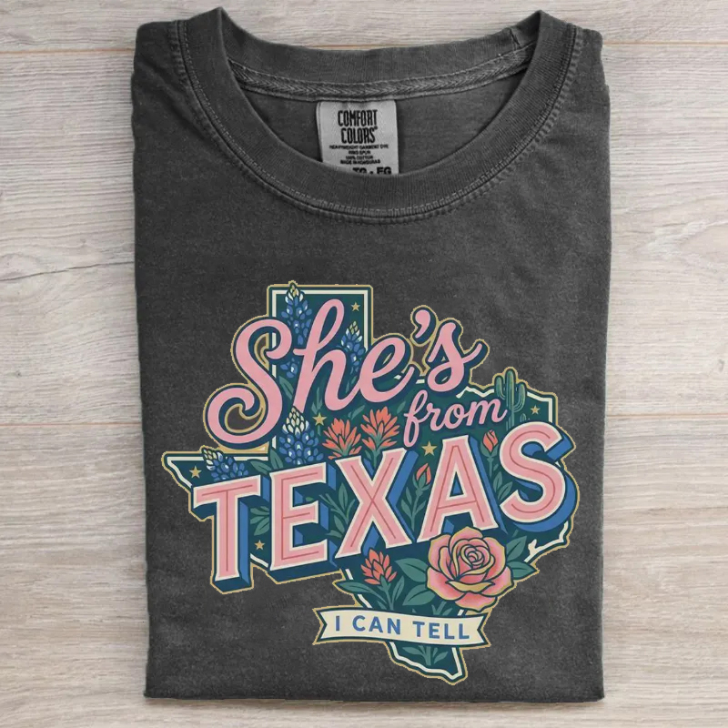She's From Texas Retro Texas T-Shirt