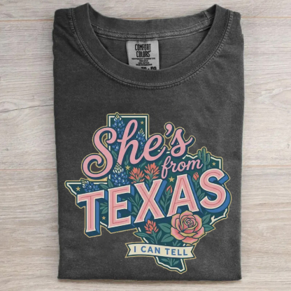 She's From Texas Retro Texas T-Shirt