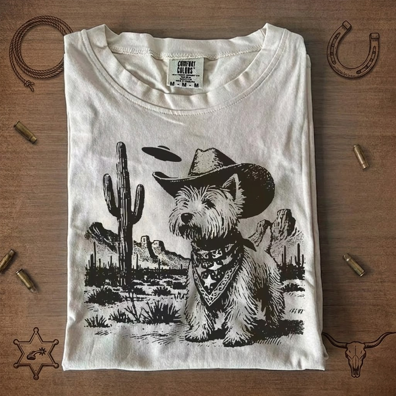 UFO West Highland Terrier Western T-Shirt