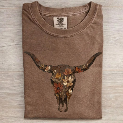 Boho Cow Skull Western Graphic T-Shirt