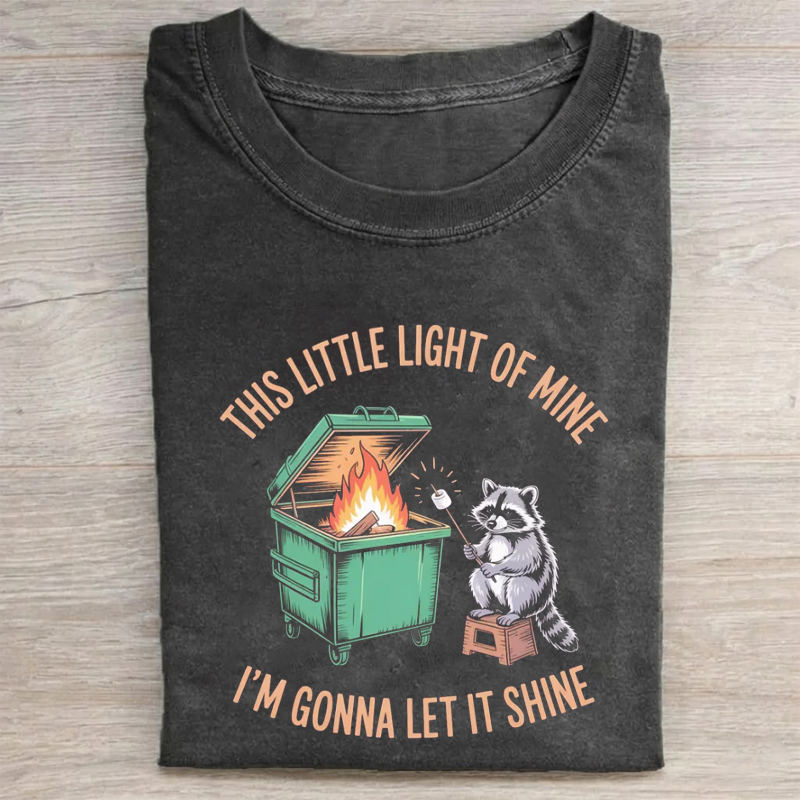 Funny Racoon Dumpster Fire Mental Health T-Shirt