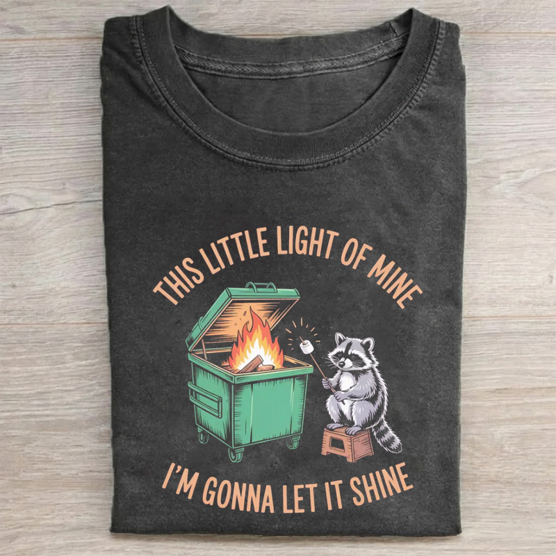 Funny Racoon Dumpster Fire Mental Health T-Shirt
