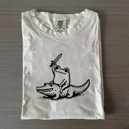 Funny Alligator Sword Knight Frog T-shirt