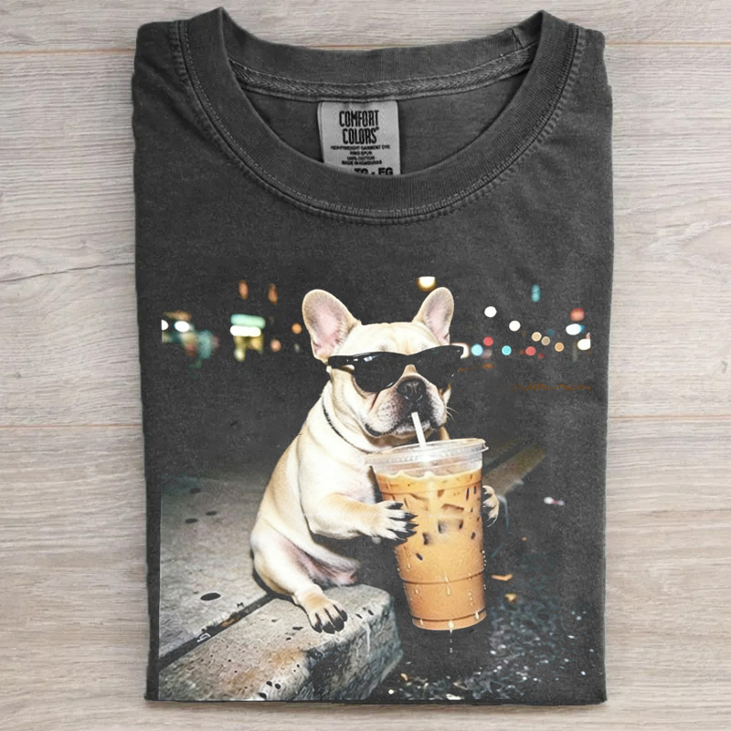 Iced Coffee Gang Funny French Bulldog T-Shirt
