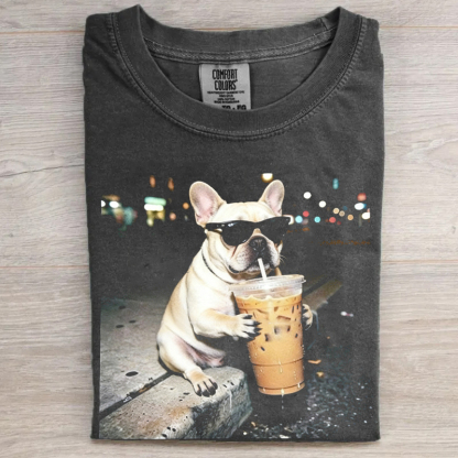 Iced Coffee Gang Funny French Bulldog T-Shirt