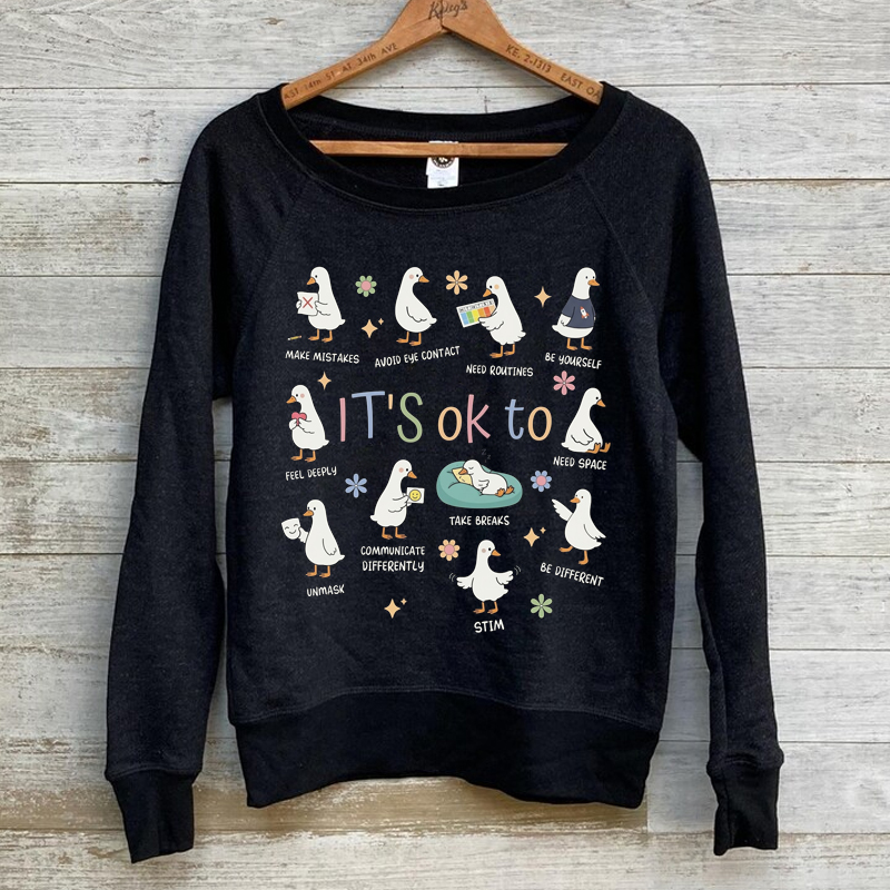 It’s Ok To Be Different Autism Goose Autism Acceptance Sweatshirt
