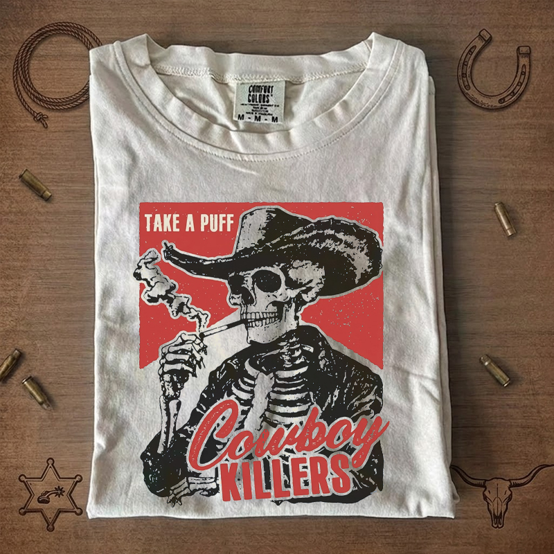 Smoking Skeleton Cowboy Killers T-Shirt
