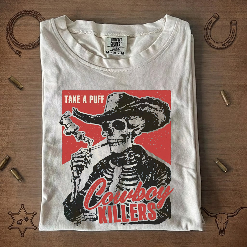 Smoking Skeleton Cowboy Killers T-Shirt