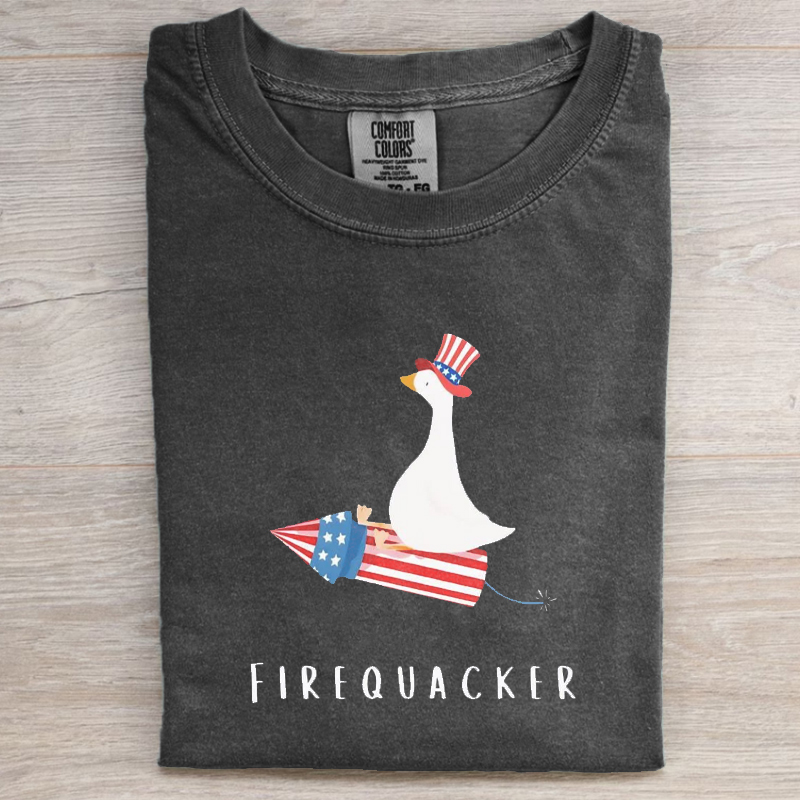 Firequacker Goose 4th of July T-shirt
