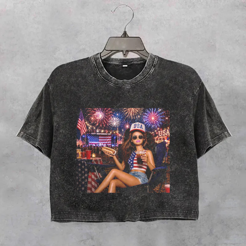 4th Of July Funny Doll Just Here For The Wieners Boxy T-Shirt