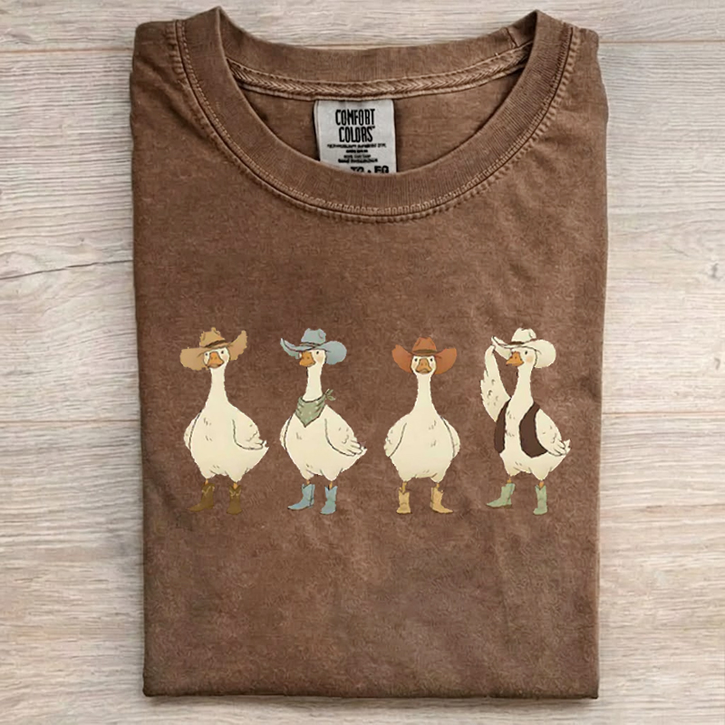 Western Goose Cowboy Hat Graphic T-Shirt