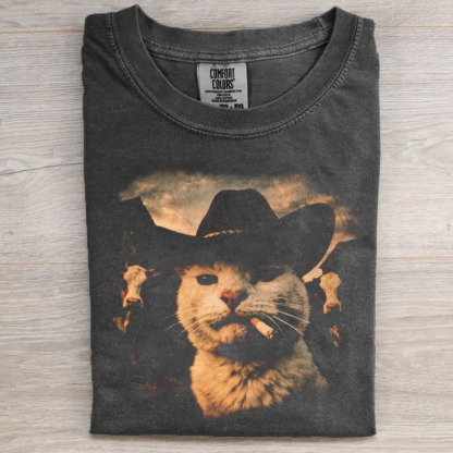 Funny Cowboy Cat Meme T-Shirt
