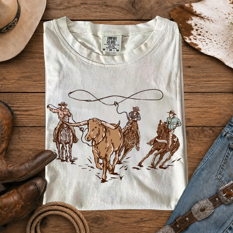 Retro Rodeo Western Cowboy Alien T-Shirt