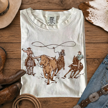 Retro Rodeo Western Cowboy Alien T-Shirt