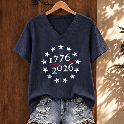 USA 250th Anniversary V-neck T-Shirt
