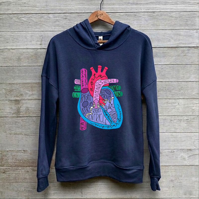 Heart Anatomy Cardiac Nursing Hoodie