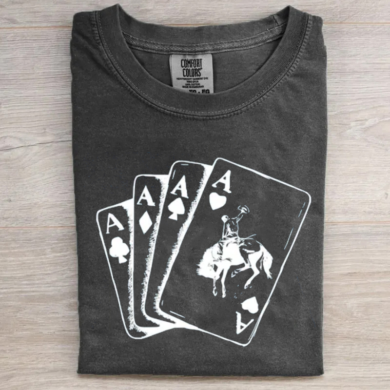 Ace Card Cowboy Western Graphic T-Shirt