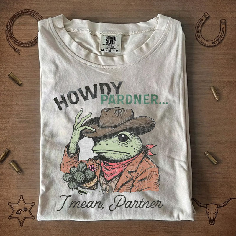 Howdy Pardner Funny Cowboy Frog T-Shirt