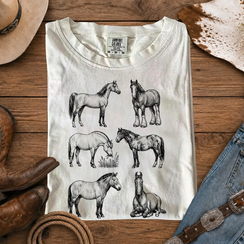 Vintage Horse Western Ranch Farm Animal T-Shirt