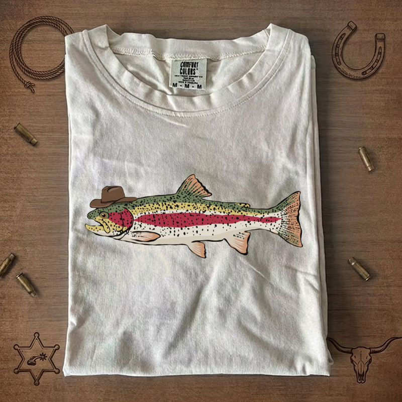 Cowboy Trout Country Western Fishing T-Shirt
