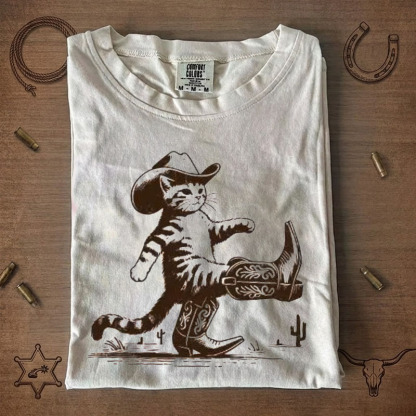 Western Cat Funny Cowboy Kitty T-Shirt