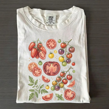 Vintage Tomato 90s Summer Vegetable Garden Nature T-Shirt