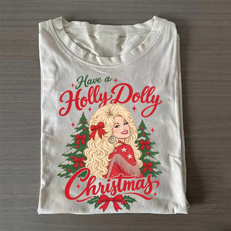 Have A Holly Dolly Christmas Country Music T-Shirt
