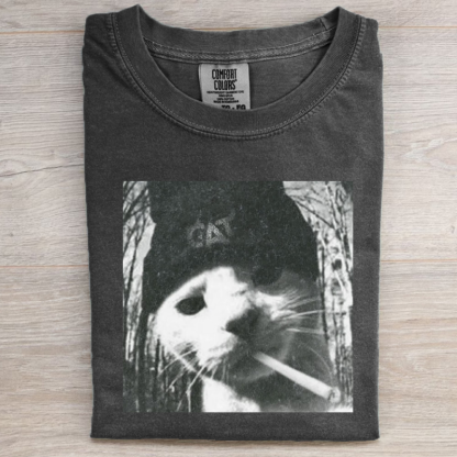 Funny Smoking Cat Meme Unisex T-shirt