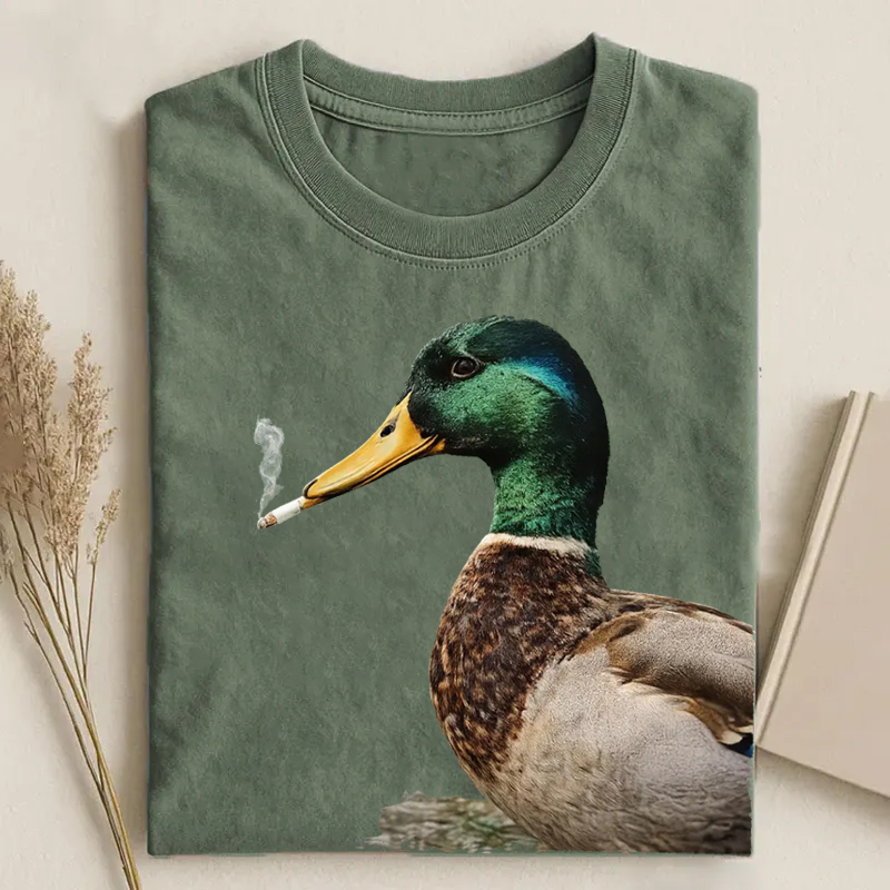 Mallard Smoking Cigarette Meme T-shirt