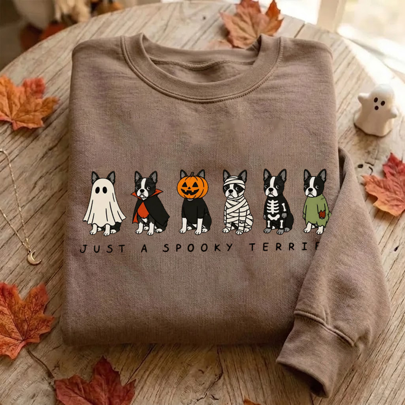  Spooky Boston Terrier Halloween Sweatshirt