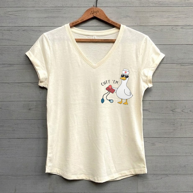 Silly Goose Nurse V-neck T-Shirt