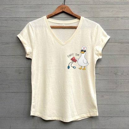Silly Goose Nurse V-neck T-Shirt