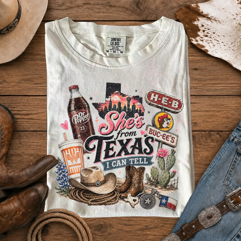 She's From Texas I Can Tell Southern Cowgirl T-Shirt