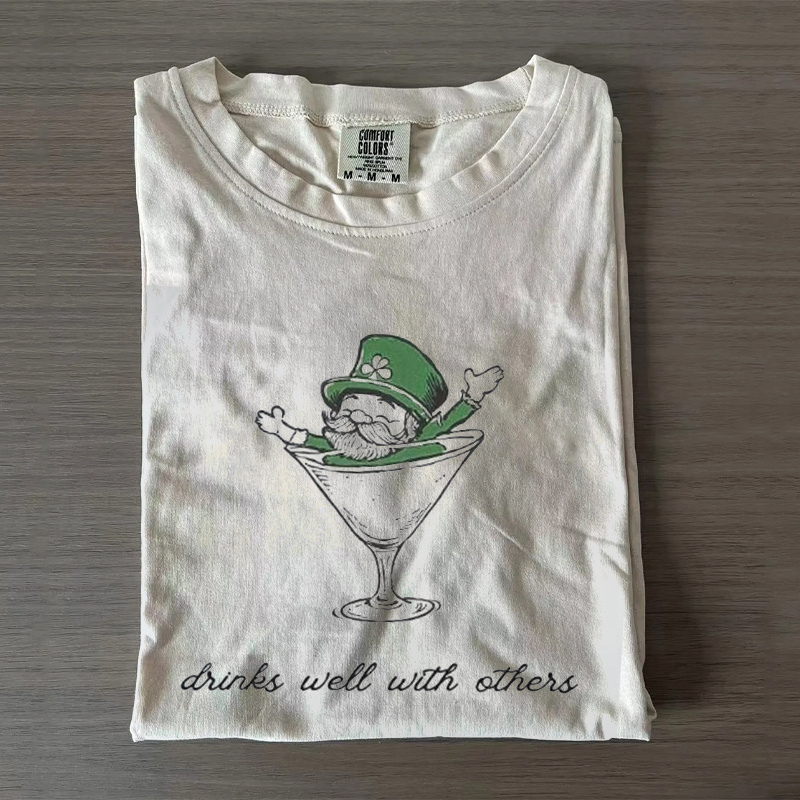 St Patrick's Day Leprechaun Martini Cocktail T-Shirt
