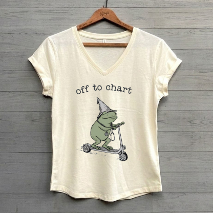 Off To Chart Nurse Frog Funny Nurse T-Shirt