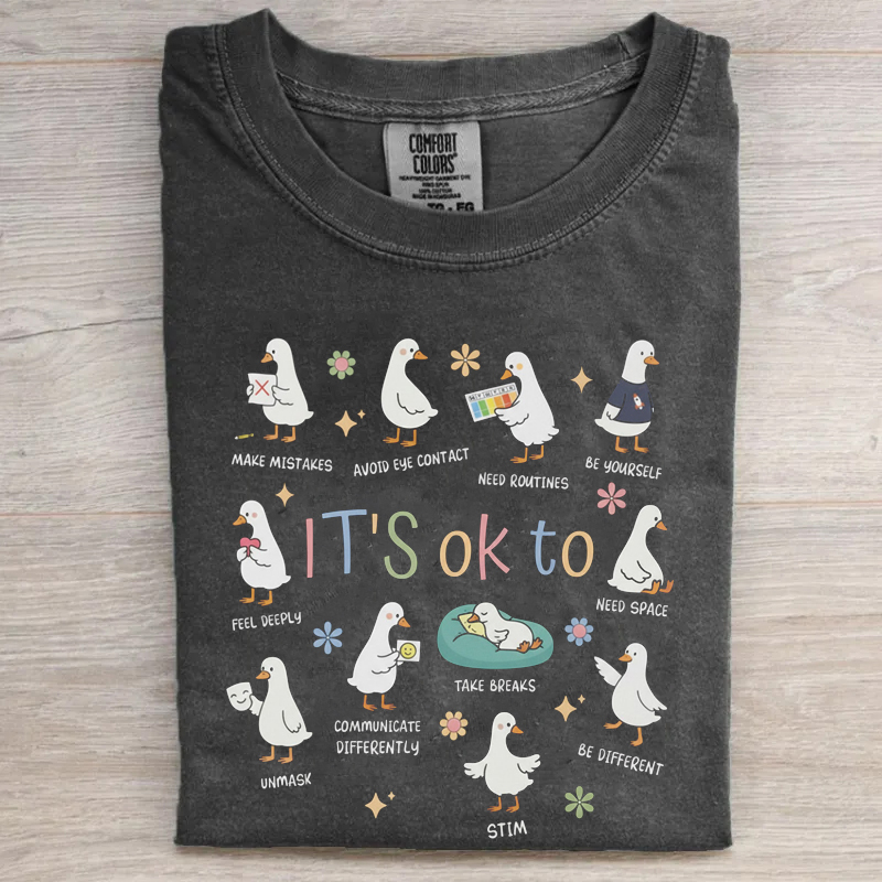 It’s Ok To Be Different Autism Goose Special Education Teacher  T-Shirt