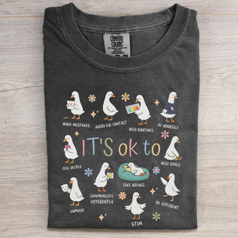 It’s Ok To Be Different Autism Goose Special Education Teacher  T-Shirt