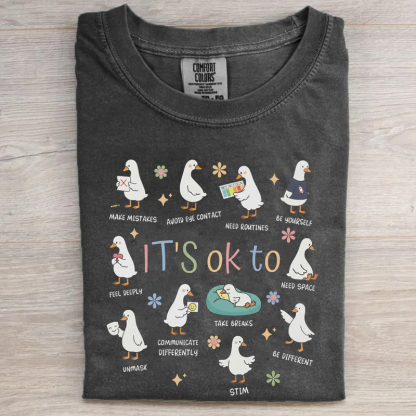 It’s Ok To Be Different Autism Goose Special Education Teacher  T-Shirt